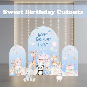 Party Animals Cutouts, Woodland Animals, Party Props, Backdrop, Jungle Baby Shower, Birthday Decor, Centerpieces, DIY, Yard Signs, Standee