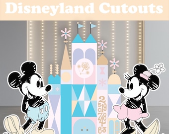 Adornos de Disneyland: Mickey Mouse, Minnie Mouse, cumpleaños Disney, decoración para fiestas, fondo para baby shower, decoración de castillo.