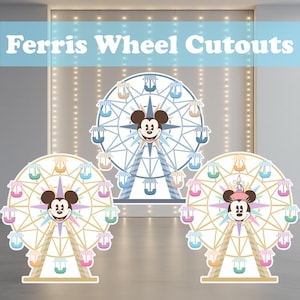 Ferris Wheel Cutout, Disney Birthday, Disneyland Birthday Party Stand Up Prop, Baby Shower Decor Backdrop, Party Decor, Minnie, Mickey Mouse