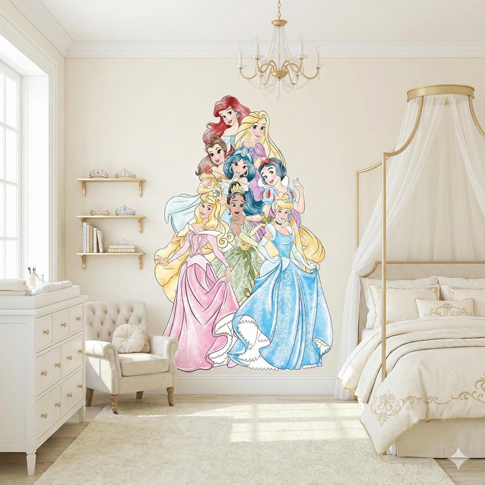 Disney Princess Wall Decals, Peel and Stick Wall Stickers, Room Decor ...