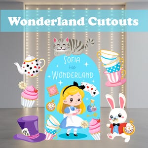 Alice in Wonderland Cutout, Alice Baby Shower, Tea Party Backdrop, Alice-Themed Birthday, Onederland, First Birthday Decor, Fairytale Party