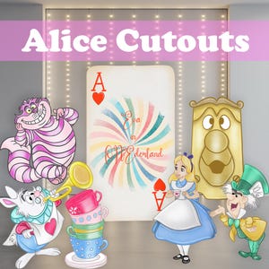 Alice in Wonderland Cutout, Alice Baby Shower, Tea Party Backdrop, Alice-Themed Birthday, Onederland, First Birthday Decor, Fairytale Party