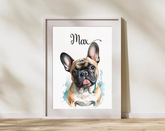 Personalisiertes Hunde Portrait: Personalisierte Haustierkunst, Mattes Poster