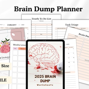 Printable Brain Dump Journal Thought Organizer Brain Dump Productivity Planner ADHD Thought Journal Organization planner Thought Organizer
