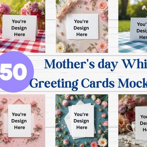 Muttertag Grußkarte Mockups Bundle 50 für Canva Hochzeits- & Geburtstagskarte Mockups JPEG Sofort Download