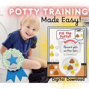 Tabla imprimible para el entrenamiento para ir al baño para niños pequeños, tabla de recompensas para el entrenamiento para ir al baño, tabla de entrenamiento para ir al baño con velcro, rutina de baño para preescolares, registro de pipí y caca