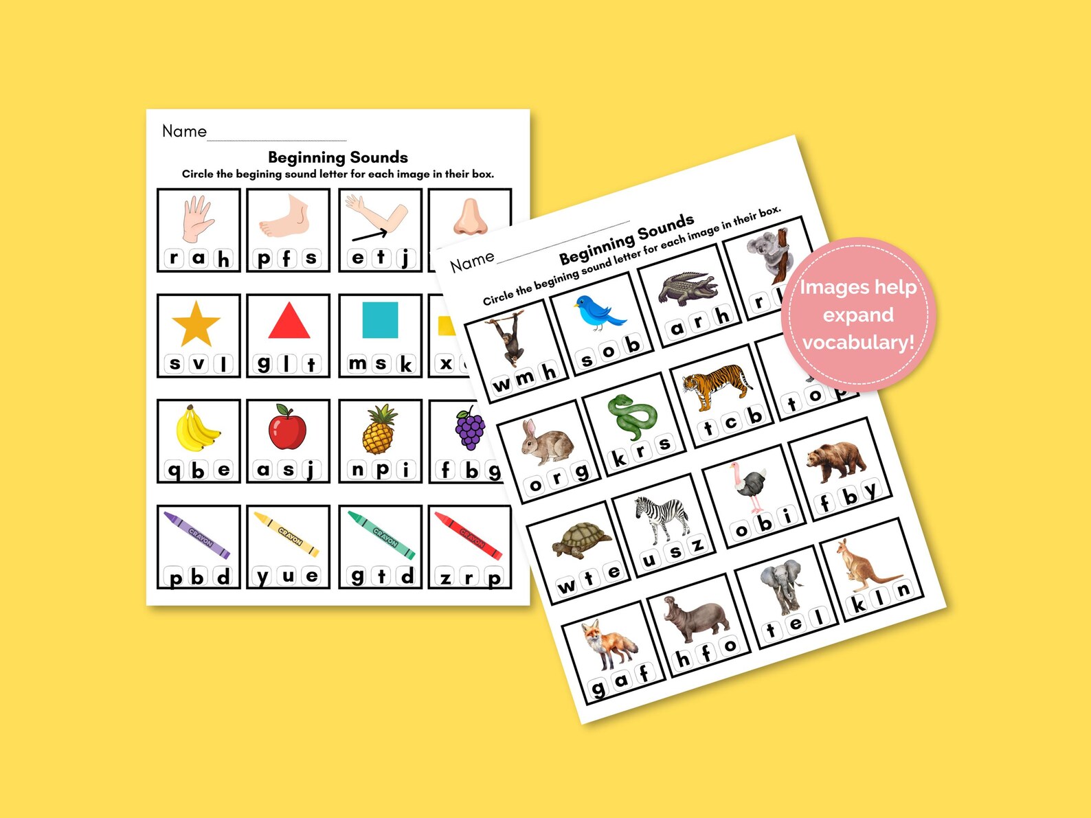 Beginning Sounds Worksheets | Alphabet Sound Practice | Preschool ...