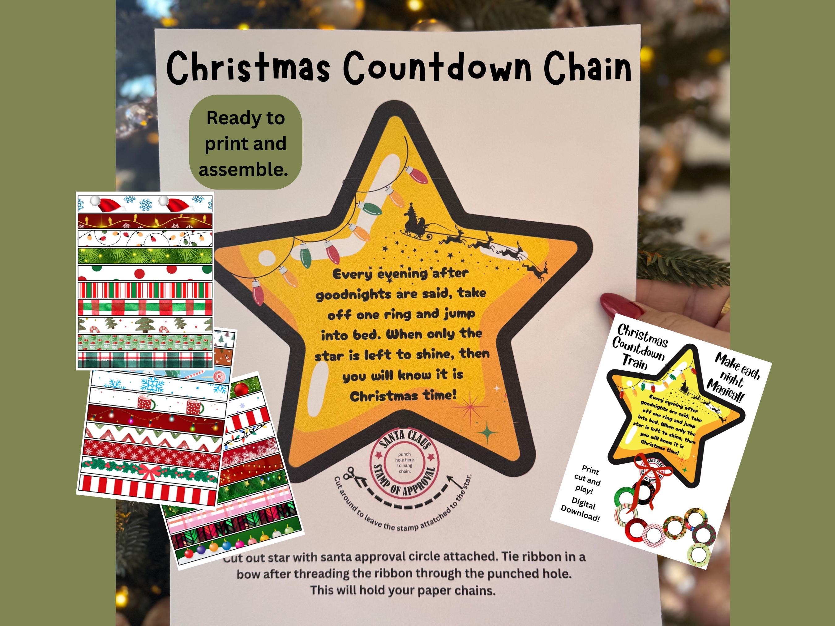 Christmas Countdown Train Craft | Printable Paper Chain (PDF) - Etsy