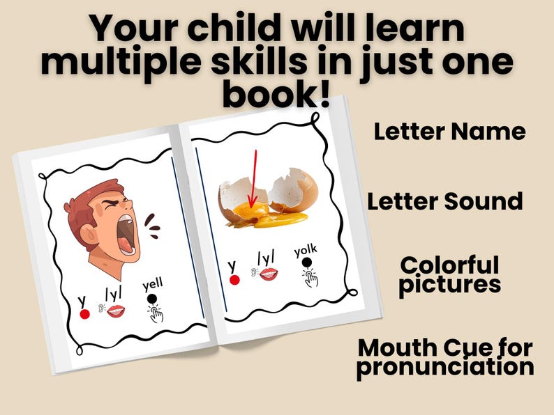Yelling Letters Letter Y Phonics Mini Book, Printable Alphabet Book - Etsy