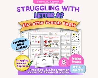 Letter A Worksheets Preschool | Beginning Sounds Practice | Phonics Activities Printable | Pre-K Kindergarten Literacy Pack