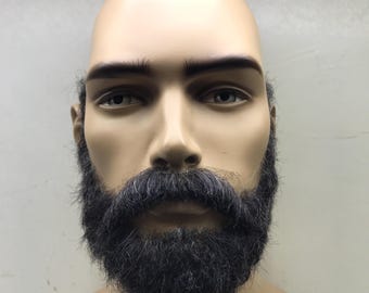 Handmade HD Lace Fake Beard and Mustache Set. Realistic and Customizable