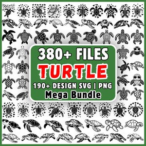 Turtle SVG Bundle 380+ Files, Sea Turtle PNG Clipart, Mandala Turtle SVG, Ocean Svg, Cute Turtle Cricut Silhouette Instant Download
