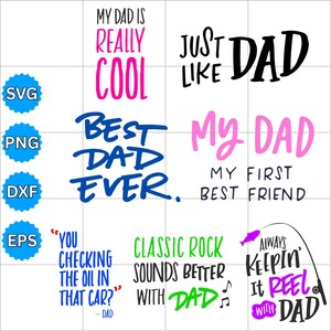 Fathers Day SVG PNG Bundle - Dad Quotes Cut Files for Cricut & Silhouette, Father’s Day Shirt Designs, Instant Download, Dad Quotes svg png