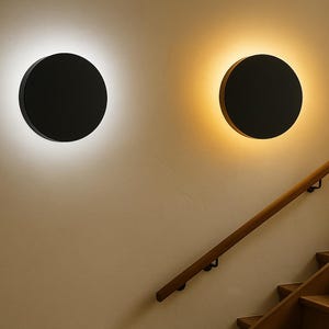 Handcrafted Black Wood Wall Sconce: Battery Operated Rustic Lamp, 12 inch
