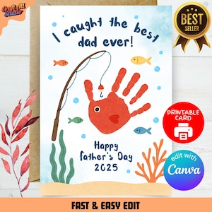 Ik heb de beste vader ooit gevangen – vissen Vaderdagkaart, grappige kaart voor papa, direct downloaden, cadeau voor papa, digitale papakaart, stiefvaderkaart