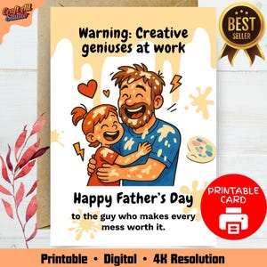 Afdrukbare vaderdagkaart van dochter, wenskaart beste vader ooit, Happy Fathers Day Card From Kids, Vaderdag aandenken, beste vadercadeau