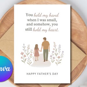 "Herzliche Vatertagskarte von Tochter - ""You Held My Hand & Still Hold My Heart"""