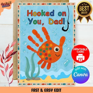 Verslaafd aan jou, PAPA! – Vissen Vaderdagkaart, grappige kaart voor papa, direct downloaden, cadeau voor papa, digitale papakaart, papa-wenskaart