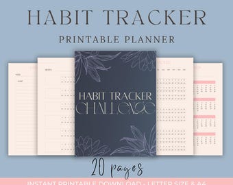 Printable Monthly Habit Tracker: Routine & Goal Planner (Digital Download)