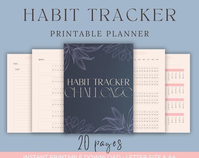 Monthly Habit Tracker Printable, Habit Tracker Template, Routine ...