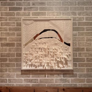 Carte du centre-ville de Calgary imprimée en 3D – 65 cm x 65 cm | Agencement détaillé de la ville