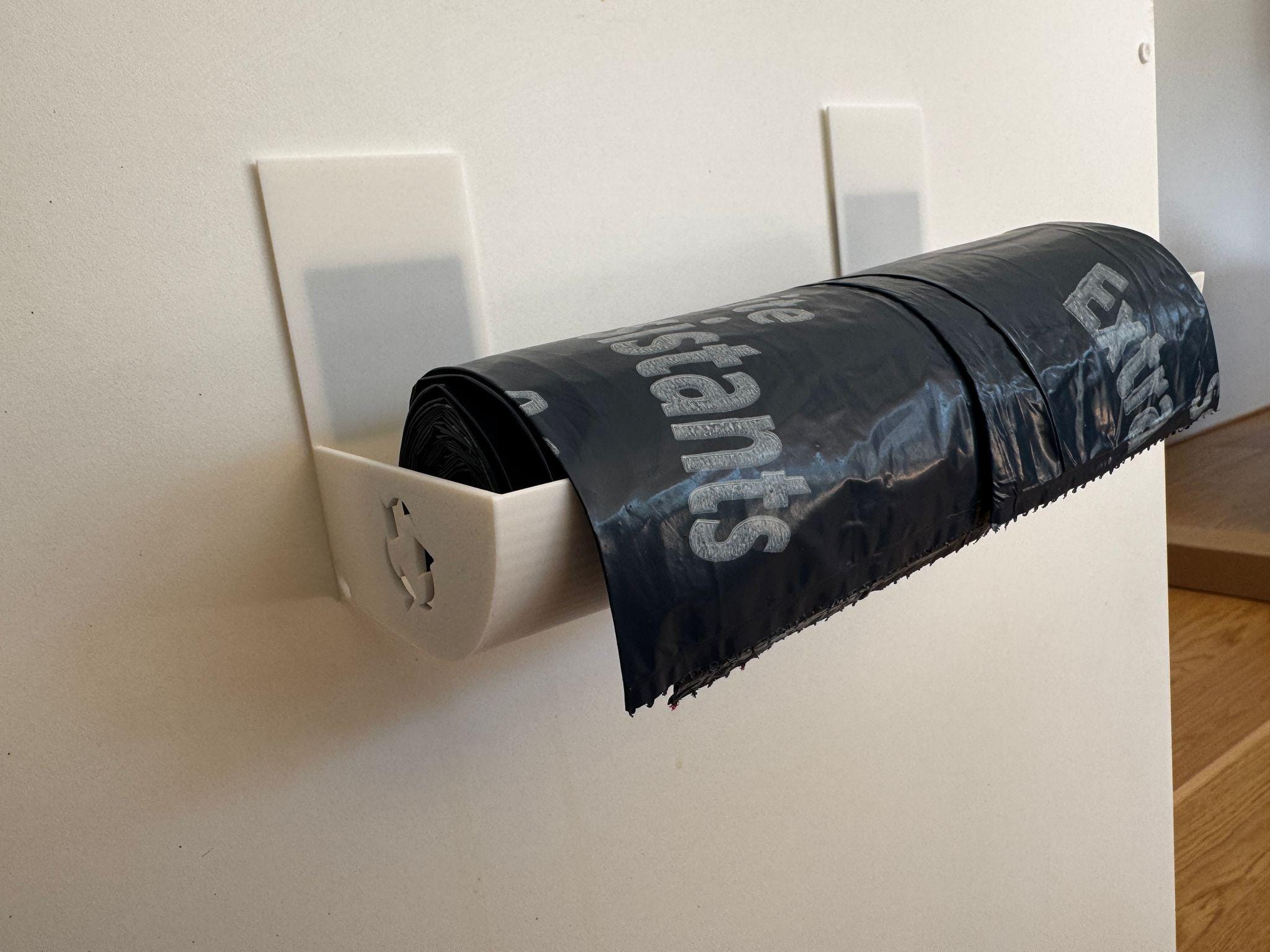 KONE Müllbeutelhalter, 2 Stück Stapelbar – Mit Bambus-Deckel, Wandmontage Möglich, Schwarz