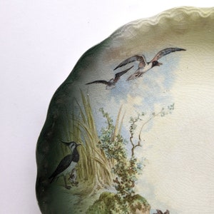 Antique Salesman's Sample Plate with Dog and Birds image 3