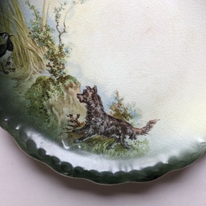Antique Salesman's Sample Plate with Dog and Birds image 2
