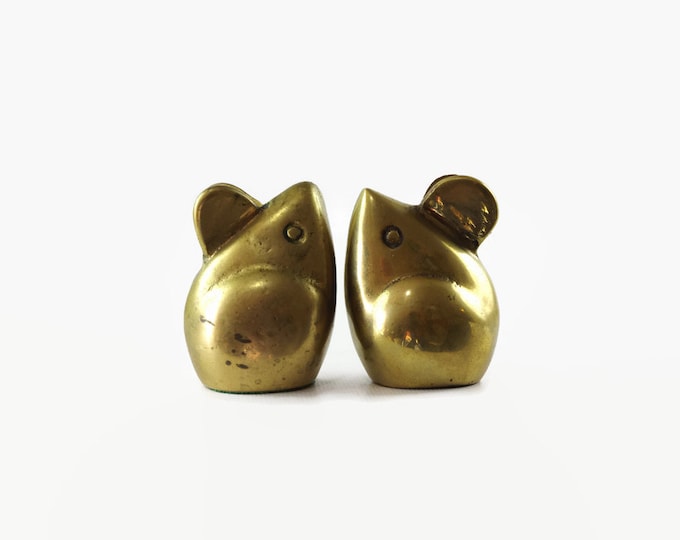 Vintage Brass Mice Mouse Figurine Brass Paperweight Brass Etsy