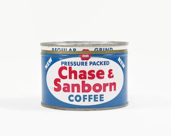 Vintage Coffee Can with Lid, Chase & Sanborn Coffee