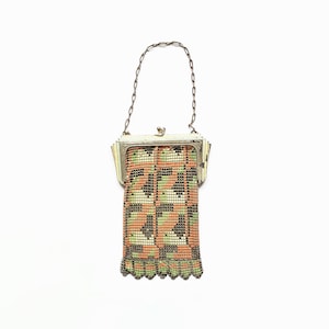 Vintage Art Deco Whiting and Davis Enameled Mesh Purse