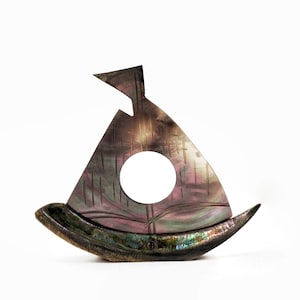 Vintage Abalone Sailboat, San Francisco Souvenir