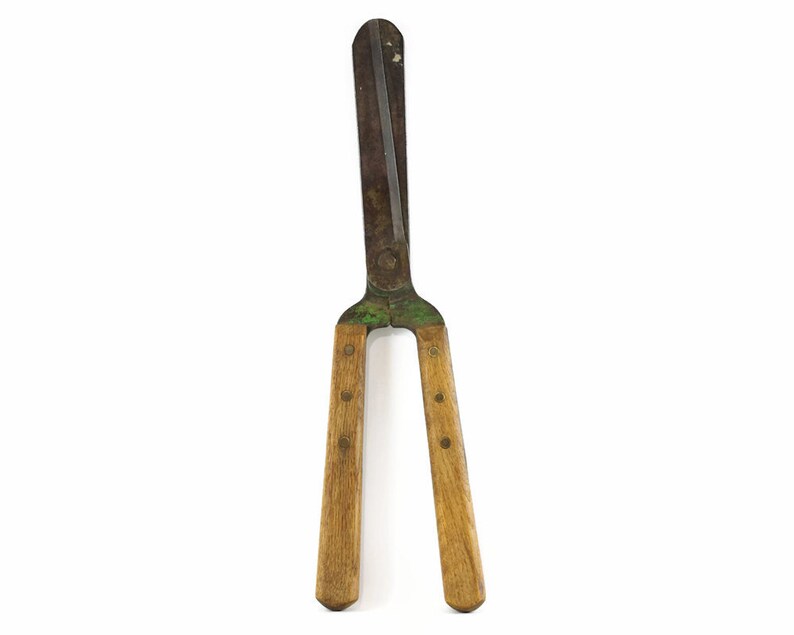 Vintage Hedge Trimmers Garden Shears Wood Handle Garden Etsy