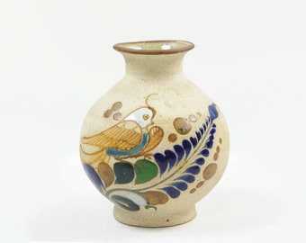 Vintage Tonala Vase with Quail