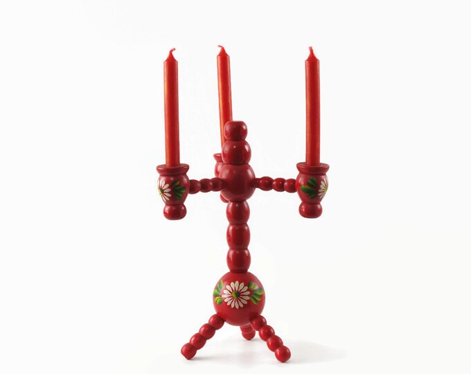 Vintage Swedish Wood Candle Holder Christmas Candlestick Etsy