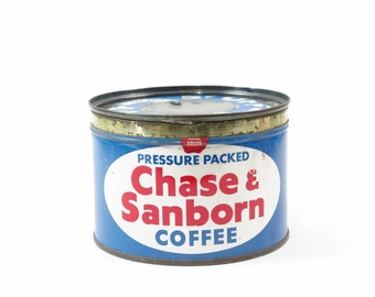 Vintage Chase & Sanborn Coffee Can with Lid