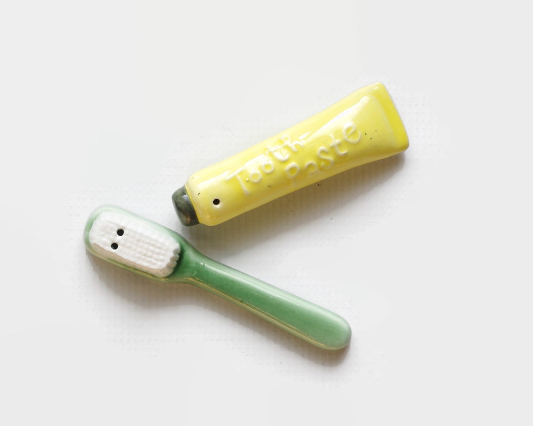 Vintage Novelty Salt and Pepper Shakers Toothbrush and Etsy