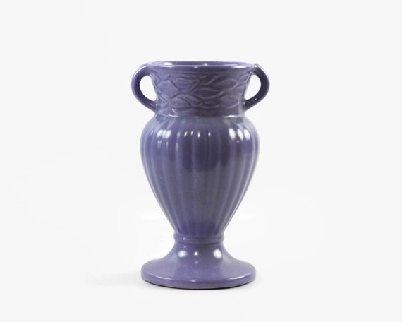 Vintage Rumrill Pottery Vase With Purple Glaze Red Wing Art Etsy