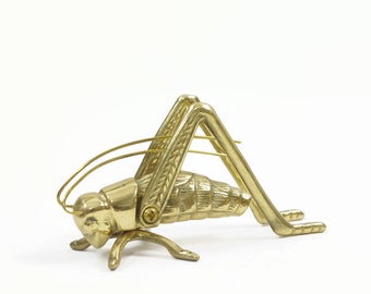 Vintage Brass Cricket Figurine