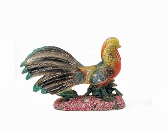 Vintage Pheasant Figurine with Kitschy Adornments