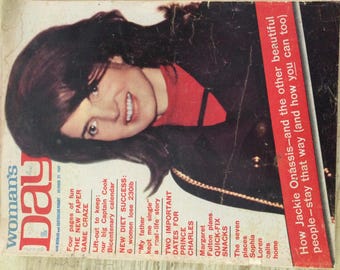 Portada de Jackie Onassis en Woman’s Day, 29 de diciembre de 1969. Incluye artículos sobre Sofía Loren y el príncipe Carlos. Revista australiana de papel de 64 páginas.