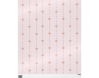 Rose Gold Herz Geschenkpapier, elegante Geschenkverpackung für Geburtstage, Hochzeiten, Valentinstag, besondere Anlässe, schicke Verpackung