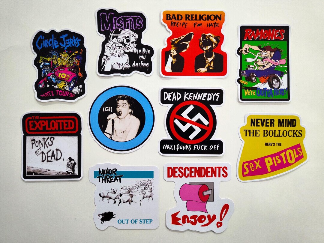 Punk Sticker Pack (10 Stickers) Set 20 Vinyl Decals Rock Thrash Crust ...
