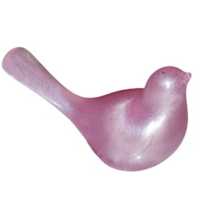 Pink Resin Bird Figurine Paperweight or Table Decor
