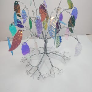 Wire Wrapped Tree with beautiful multi colored leaves