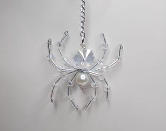 Beaded Spider Ornament: Handmade Halloween/Christmas Decor
