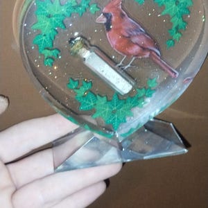 Memorial Heart with Stand; Photos, Ashes, Hair, Flowers, or Fur