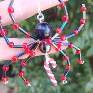 Beaded Christmas Spider Ornament: Handmade Whimsical Decor