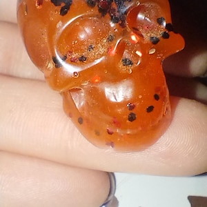 Small Resin 3D Skull Figurine Red