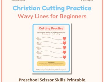 Christian Cutting Practice – Wavy Lines (S-Curve) Beginner Scissor Skills